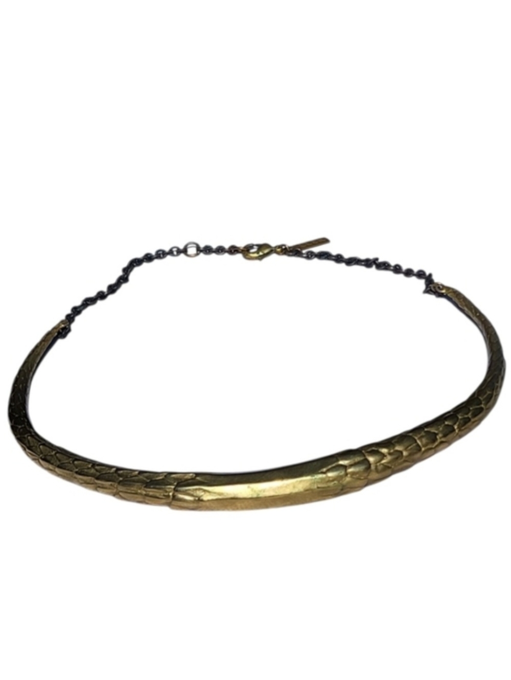 K/ller Collection Stylish Engraved Brass Choker Necklace